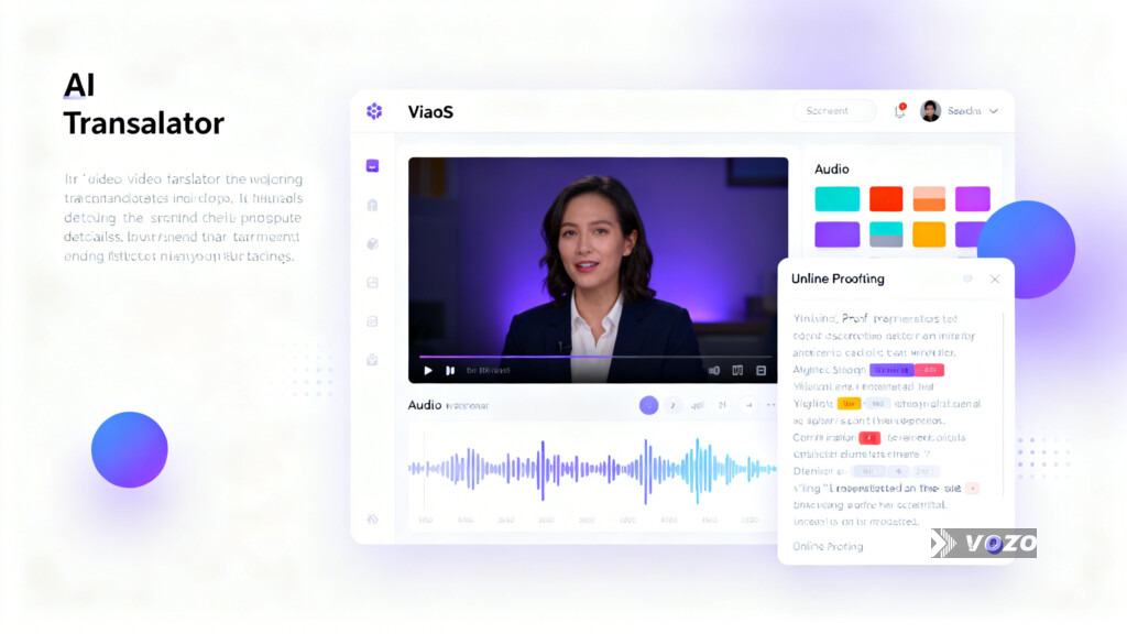AI subtitle editor interface with waveform and segment blocks