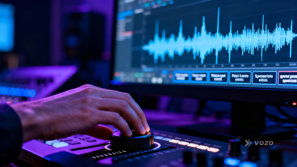 Editor aligning subtitle blocks to audio waveform