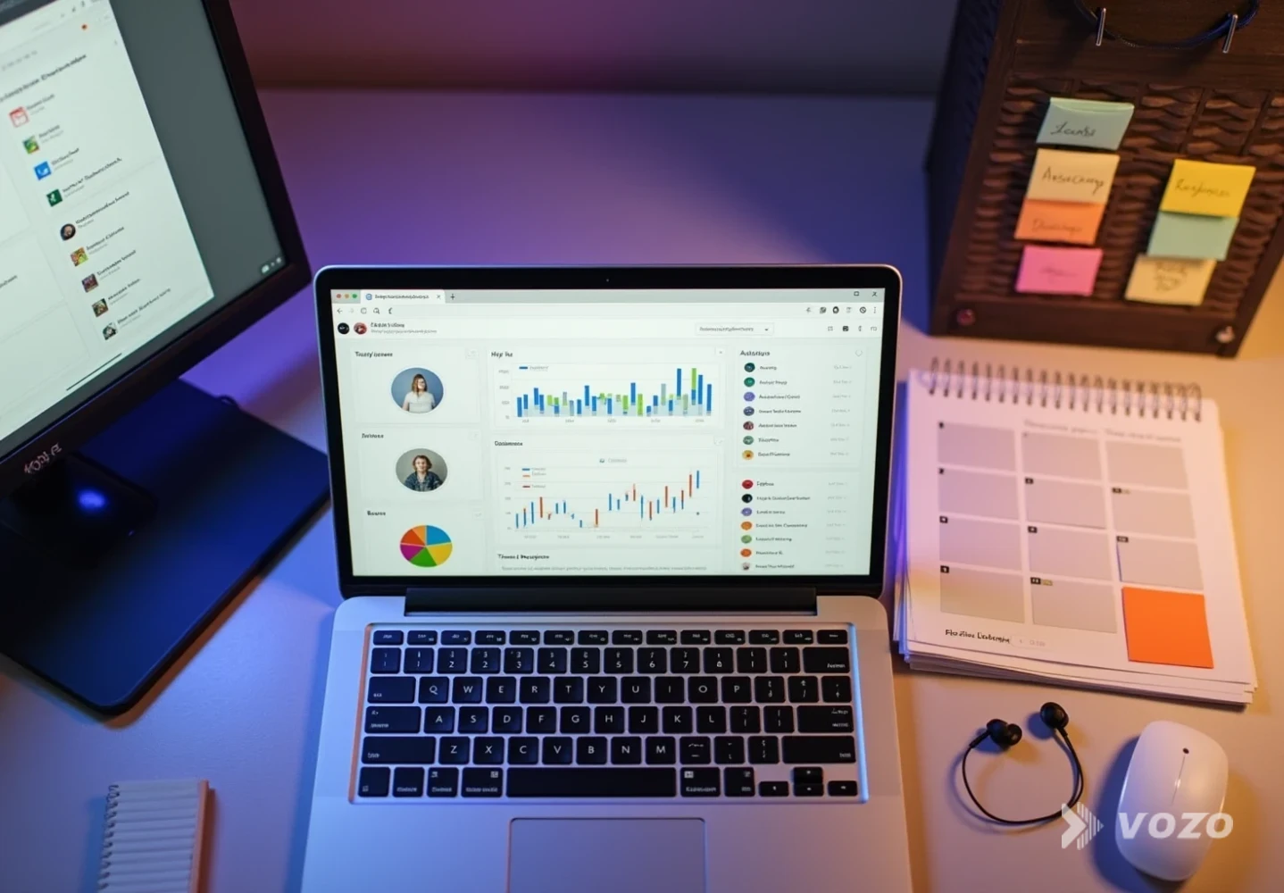 Desk setup planning multilingual replay publishing and analytics