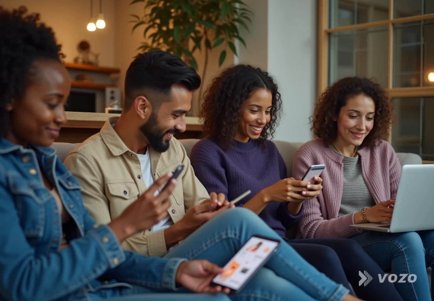 International shoppers watching captioned handmade product videos
