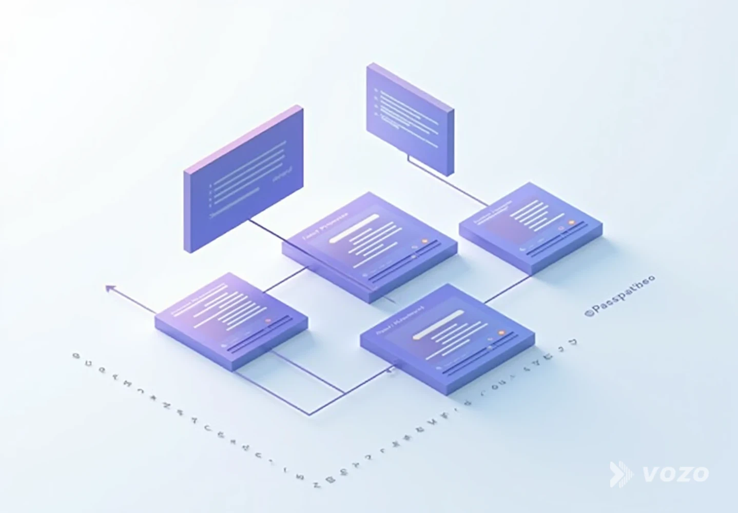 Isometric tiles showing video localization workflow steps
