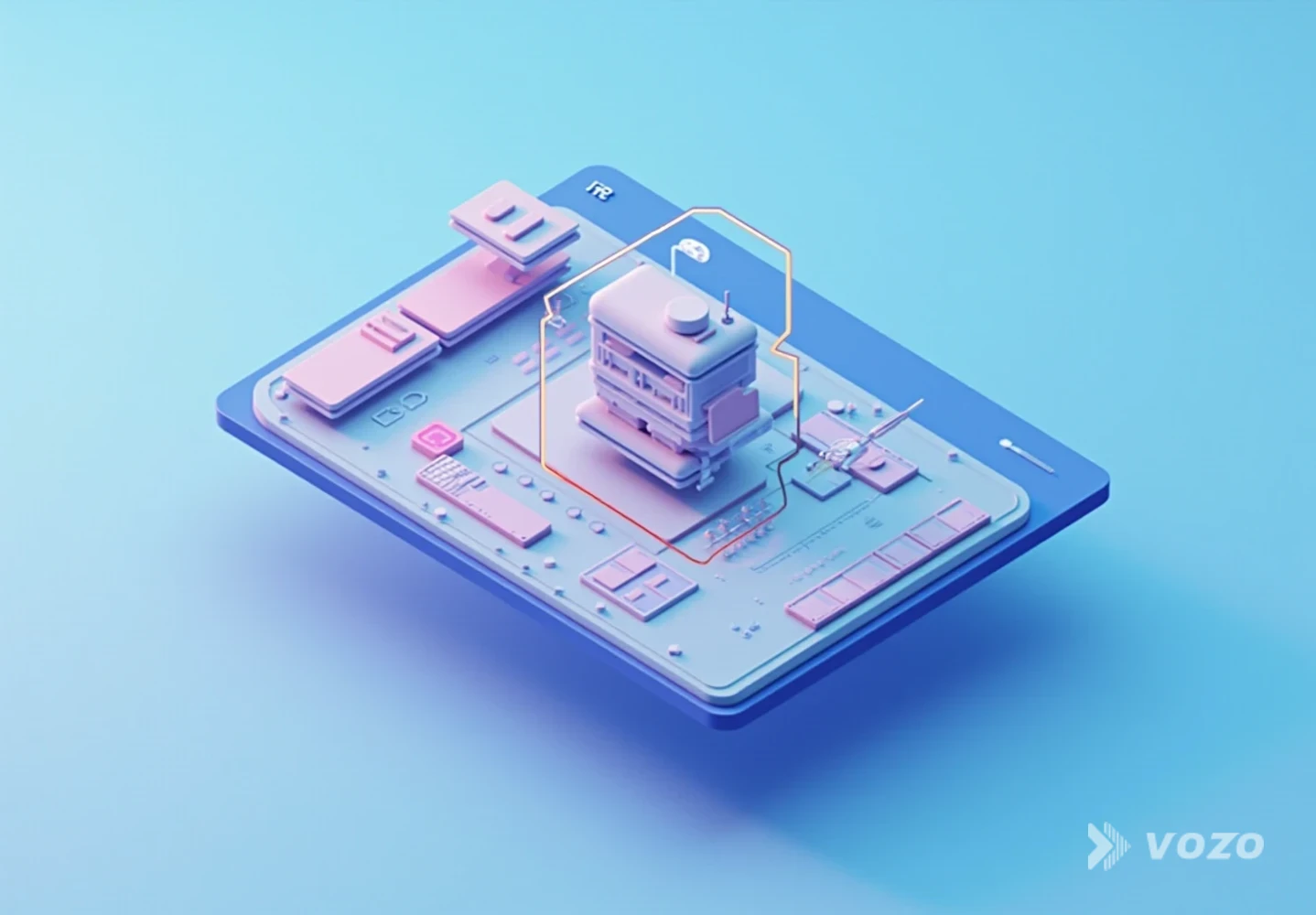 Illustration der Erkennung und Ersetzung von Text auf dem Bildschirm in einem Video